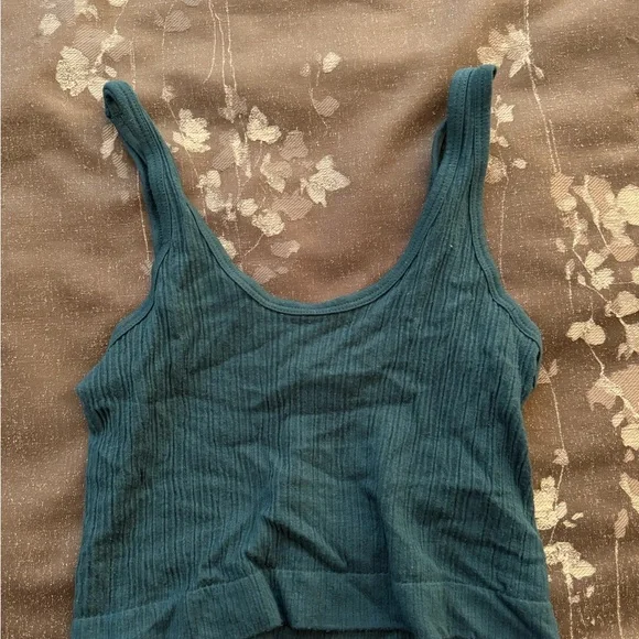 Urban Outfitters Out From Under Dark Green Ribbed Tank Top Size Medium - Picture 2 of 3
